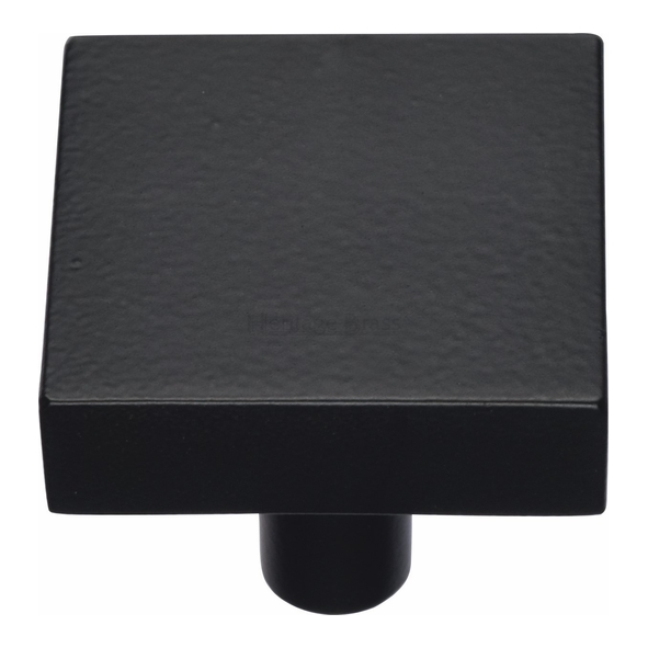 C3685 32-BKMT • 32 x 32 x 9 x 28mm • Matt Black • Heritage Brass Square Design Cabinet Knob